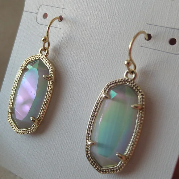 Kendra Scott | Iridescent Slate Gold Dani Earrings - Picture 4 of 10